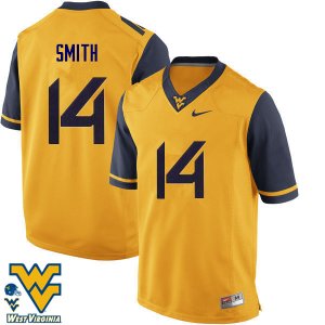 Men's West Virginia Mountaineers NCAA #14 Collin Smith Gold Authentic Nike Stitched College Football Jersey PJ15V36CU
